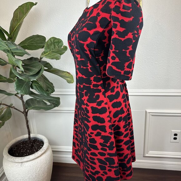 DKNY Leopard Print A-line 3/4 Sleeve Dress – Size 12 - Picture 8 of 14